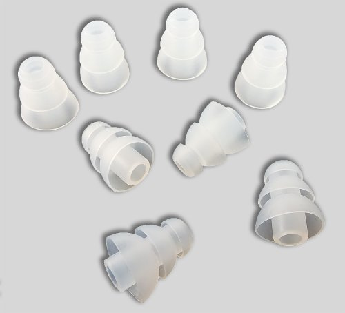 Xcessor Triple Flange 4 Paar (Satz Mit 8 Stück) Hochwertige Gummi Silikon Ohrpolster Ohrstöpsel Für In-Ear Ohrhörer. Kompatibel Mit Den Meisten In-Ohr Markenkopfhörern. Größe: S (Klein). Transparent