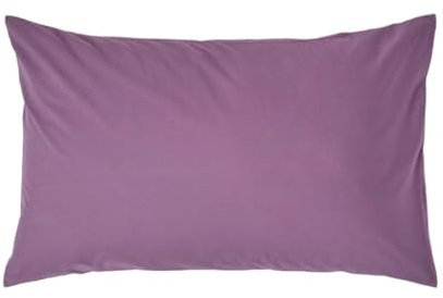 HOMESCAPES Perkal Kissenbezug 48x74 cm lila, Kissenhülle mit Hotelverschluss, 100% ägyptische Baumwolle, Fadendichte 200