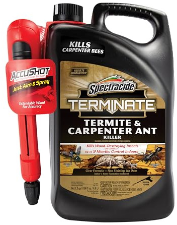 Spectracide Terminate Termite And Carpenter Ant Killer 1.33 Gallons, Includes AccuShot Sprayer, Light Yellow/Water White