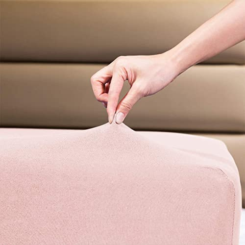 Family Bedding Jersey Cotton Fitted Sheet, Stretch Knit, Pink, Single