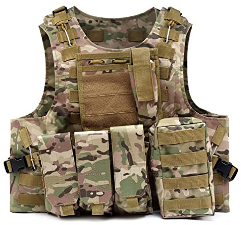 Gilet militaire tactique de chasse pour pour airsoft, CP Camo