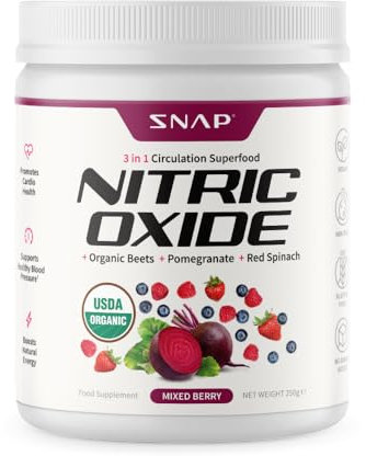 Snap Supplements Beetroot Powder, Cardiovascular Superfood, Organic Beetroot, Red Spinach, and Pomegranate, 30 Servings