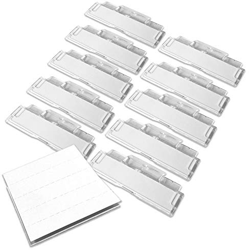 Habercrafts 50 Clear Plastic Suspension File Tabs & Inserts - Hanging File Tabs & Repositionable Label Inserts for Suspension Folders