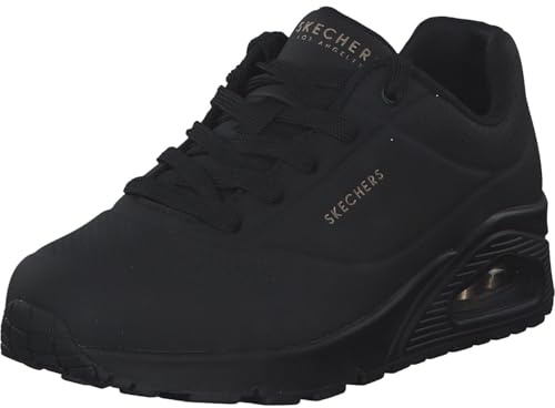 Skechers Women's Uno Stand On Air Trainers, Black Durabuck Mesh, 3.5 UK Wide