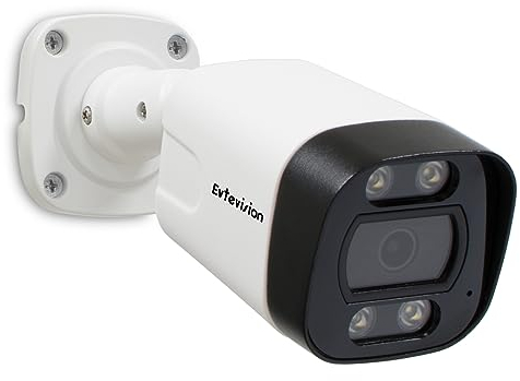 Evtevision 5MP Caméra de Surveillance Extérieure PoE, Caméra IP Extérieure avec Détection Personne/Facial,Etanche IP67, Vision Nocturne IR 30m, Support Audio et Carte Micro SD