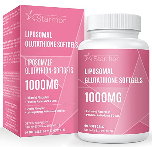 Liposomales Glutathion Weichkapseln, hochwirksames Glutathion-Ergänzungsmittel 1000mg pro Portion, 60 Kapseln