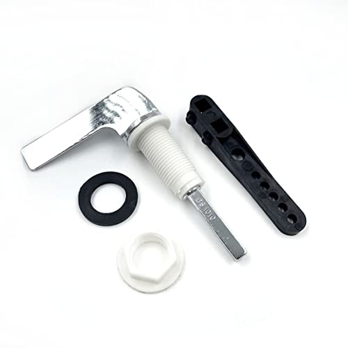 JZK Chrome Plated Toilet Flush Handle Replacement Side Action, Toilet Cistern Lever Arm Short, Toilet Cistern Handle, Toilet Cistern Replacement Flush Lever Arm