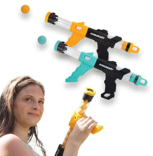 Schildkröt Fire Blaster Set, 2 Pistola Popper e 24 Palline di Gommapiuma, per Divertimento Indoor e Outdoor