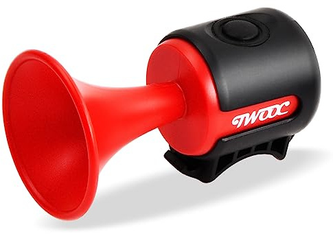 Fangehong Campanello Bici Elettronico, Clacson per Bicicletta Elettrica 120 Db, Impermeabile IPX4 Avvisatore Acustico per Bicicletta, Clacson Bici per Mountain Bike Scooter (Rosso)