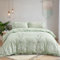 Green Bedding Set Floral Plum Duvet Cover Set Soft Microfiber Botanical Branch Duvet Cover,2 Pillowcases and Zipper Closure,Double Size 200x200 cm