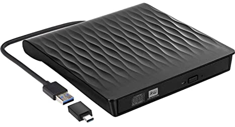 DANGZW Lecteur DVD Externe, Graveur CD/DVD Externe USB 3.0 Type C, Lecteur Optique Externe +/-RW ROM, CD Enregistreur pour PC Portable, iMac, Macbook Air/Pro, Linux, Mac OS, Windows 11/10/8/7/XP