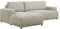 FORNIRO 24 Roberto Ecksofa mit Schlaffunktion und Bettkasten - Sofa für 3 Personen - Schlafcouch L-Form mit 2 Kissen - Modern Couch - 263x162x92 cm - Stoff Basic - Beige - Linke Seite