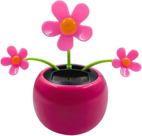 Rose Red Solar Powered Dancing Figures | Car Dashboard Decorations Swing Flowers | Bobblehead Flower for Car Solar Powered Toys Car Decoration Ornament Solar Power Kits