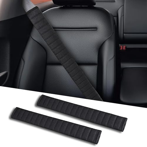 MACHSWON 2Pcs Extra Long Seat Belt Covers for Adults,25In Seatbelt Cover,Car Seat Belt Strap Cushion,Shoulder Pad Protector,Car Decorations for Women Men Kids, for SUV,Trucks(Black)