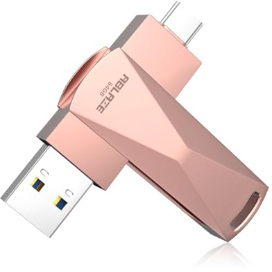 ABLAZE Chiavetta USB C da 64 GB, doppia USB 3.0+tipo C, compatibile con iPhone 16/15, smartphone Android, computer, tablet, Mac, laptop (oro rosa)