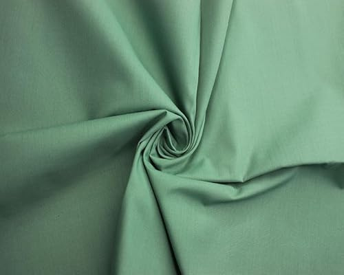 Polycotton -112cm, Durable for Sewing & Dressmaking (Moss Green, 1 Meter)