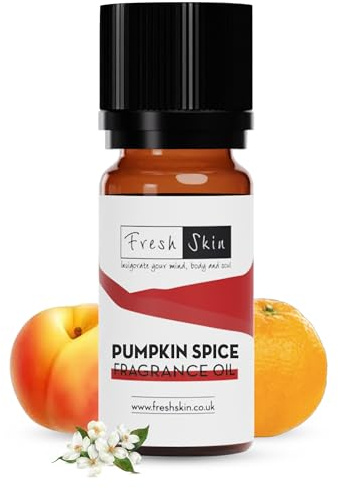 Freshskin Beauty LTD | Pumpkin Spice Fragrance Oil 10ml - Candles, Bath Bombs, Soap Making, Reed Diffusers & Wax Melts - Cosmetic Grade - Vegan Friendly - A Rich, Complex, & Long Lasting Scent!