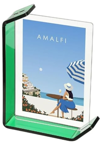 LatoYard Cornice portafoto flottante in acrilico double face, a forma di L, supporto moderno per esporre foto orizzontalmente o verticalmente, 10 x 15 cm
