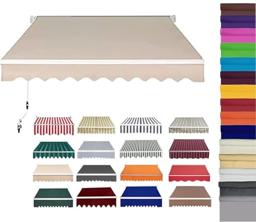 Repuesto de tela retráctil para toldo de patio, cubierta impermeable de poliéster para toldo, terraza y balcón al aire libre