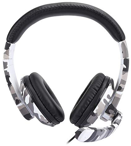 Kukyller Gaming Headset, Gaming Headphones with Microphone Headset Wired for Phone Computer White Camouflage ﻿