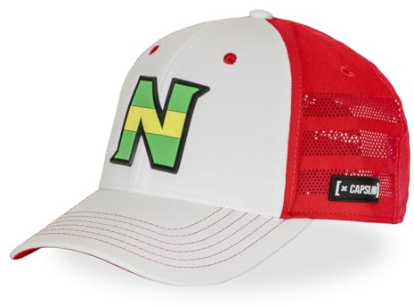 Capslab Gorra Hombre y Mujer Oliva y Tom, Gorra Trucker Ajustable por Snapback, Blanco/rojo/verde/amarillo/negro, Talla única