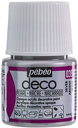 Pébéo 285039 Déco Acrylique 1 Flacon Argent 45 ml