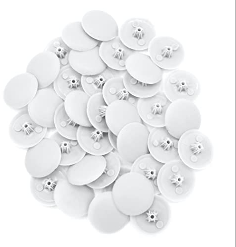 100 x White Push in Plastic POZI Screw Cover CAPS for POZI 2 Screws - PZ2