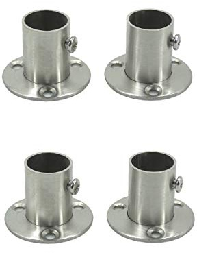 CFSky rostfritt stål klädställ, rundrör Spurstangenhuvudfäste, 4-pack, 42 x 42 x 30 mm, rostfritt, Justerbar fläns för 19 mm, Silver