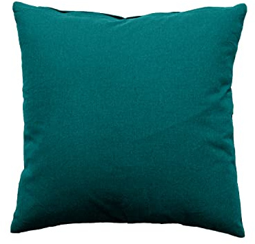 Enjoy Home – Coussins Panama – Déhoussable par Zip - 100% Coton – Tissu certifié Oeko-TEX – 40x40 cm - Vert Emeraude