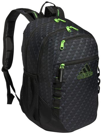 adidas Excel 6 Backpack Mochila, Bos Mini Monogram Negro/Verde Lima Lucid, Talla única Unisex Adulto