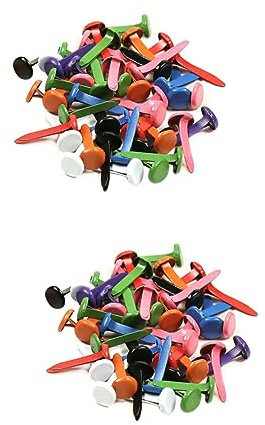HAPINARY 2 Sets Mini-brads Rund Scrapbooking Brads Pastellmetall Für Projekte 150 Stück * 2
