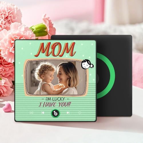 Custom Music Fridge Magnet Personalised Gifts Album Fridge Magnet Spotify Song Refrigerator Magnet with Photo, Built-in Music Can Play Songs Home Decoration Gifts for Him, Her, CouplesMusic Lovers
