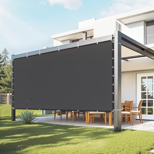 VEVOR Voile d'ombrage 90%, 244 x 366 cm, Filet d'ombrage avec œillets en Acier INOX, Toile de Protection Solaire en PEHD Haute densité 140 g/m², pour extérieur, terrasse, Jardin et arrière-Cour, Noir