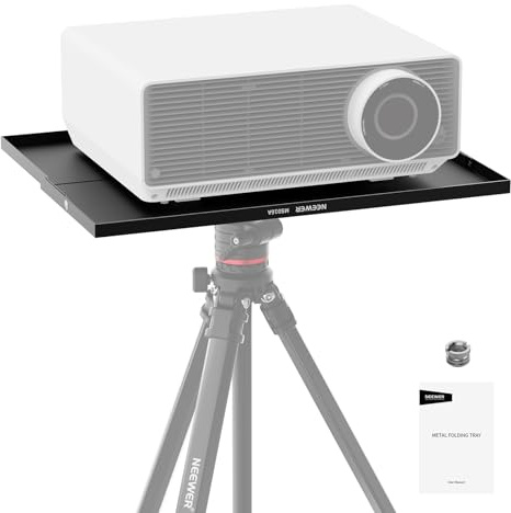 NEEWER Support de Tablette/projecteur 15×11×0,5 en métal,détachable avec 1/4-3/8 vis Adaptateur pour Trépied Support Montage pour scène,réunion,conférence extérieur (trépied Non Inclus),MS016A