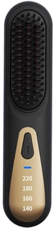 KANLVU Mini Plattång Och Locktång, 2 I 1 Bärbar Sladdlös Plattång Med 4-Kontroll Snabb Uppvärmningsteknik Trådlös Plattång Borste Negativa Joner För Att Minska Frissighet(Black)