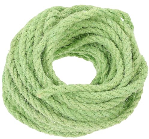 Toyvian Corda in Sisal Naturale Verde 6mm per Tiragraffi Fai da Te, Accessorio Resistente e Flessibile per Giochi e Arrampicate Gatti, Forniture per Animali Domestici, 10 M