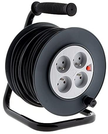 Zenitech - Carrete HO5VV-F 4 tomas 3G1.5 25m + disyuntor