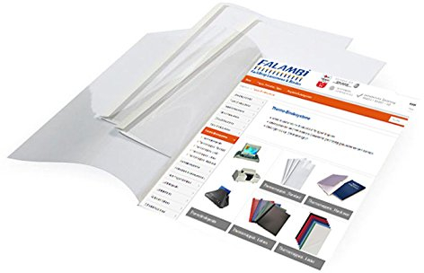 10 Thermobindemappen DIN A4, weiß/transparent, Auswahl 1,5-50,0 mm (weiß / 15.0 mm)