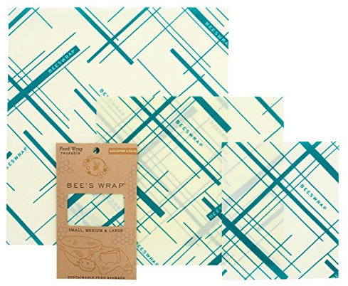 Bee’s Wrap Set of 3 Assorted Size Wraps, Blue