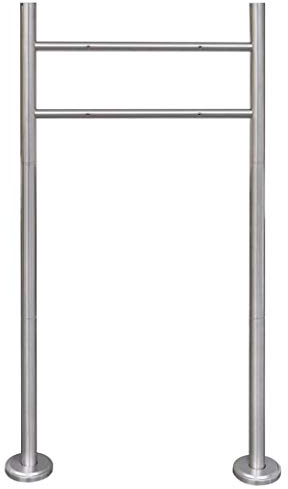 Festnight Edelstahl Briefkastenstand Briefkasten 120 x 50 cm Silber Sockelmontage