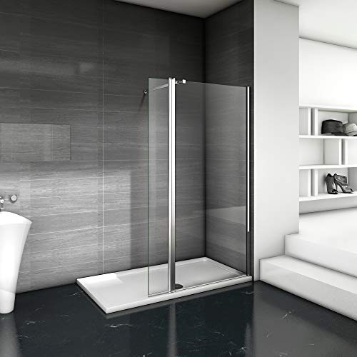 Paroi de douche 100x200cm avec un volet retour en 40cm paroi de douche à l'italienne avec une barre de fixation extensible