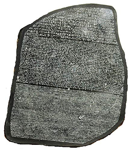 Figurfigur Rosetta Steel Original Stone replika av den viktigaste arkeologiska upptäckten av alla tider. Mått: Bredd 13 cm Höjd 16 cm