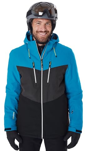 Killtec Herren Ksw 45 Mn Jckt Skijacke Funktionsjacke mit abzippbarer Kapuze und Schneefang, schwarz blau, 3XL EU