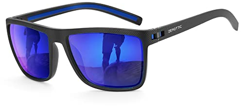 ZENOTTIC Sonnenbrille Herren Polarisiert Leichte TR90 Rahmen UV400 Schutz Quadrat Sonnenbrille