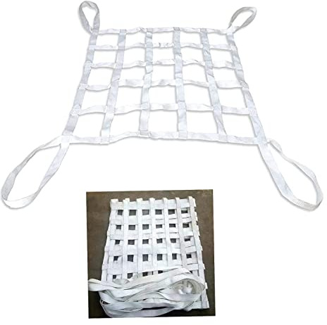 Cargo Sling Net - Flat Polyester Sling Netting, Rope Lifting Net, Safe Garden Climbing Net, Extra Heavy Duty Trailer / Truck / Cargo Net Strong Tear Resistance, White ( Size : 2 X 2M/Mesh/15cm/Load 2t