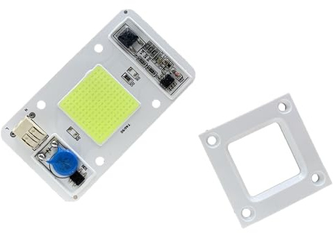 TOPXCDZ Bombillas LED de 50 W CA, 220 V, chip COB, controlador inteligente IC integrado, para manualidades, luz de inundación LED, luz blanca fría, 10000 K