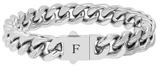 HAYOUWAY Panzerkette Armband Edelstahl Cuban Gliederarmband Punk Kubanischer Armband mit Geschenkebox für Valentinstag Geburtstag