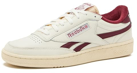 Reebok Unisex-Adult Club C Revenge Vintage Sneaker, Vintage Chalk/Paper White/Classic Burgundy, 8.5 Women/7 Men