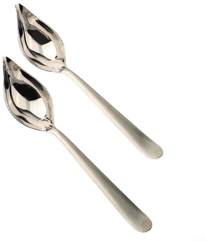 Gdfnmogo Cuillère en acier inoxydable pour sauces et vinaigrettes, cuillère à sauce en acier inoxydable 304 avec bec verseur, outil de cuisine multi-occasions (argenté)