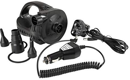 Milestone Camping 31009 AC240V/DC12 Portable Rechargeable Air Pump Inflator/Deflator for airbeds, paddling pools & toys.